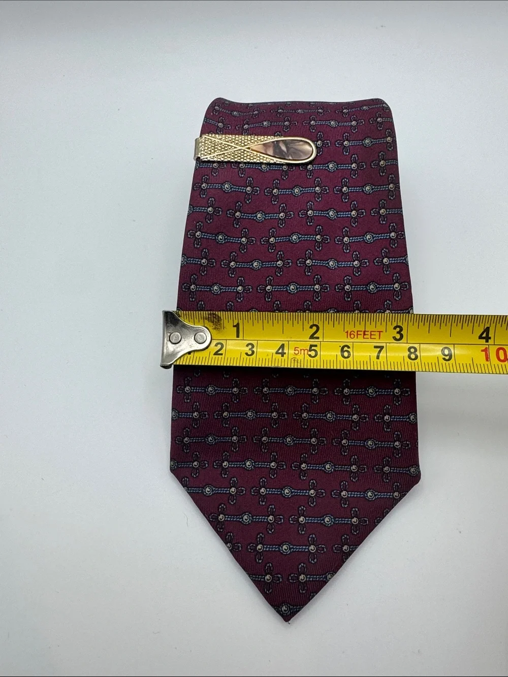 Vintage 90's Hermes Silk Neck Tie 888 PA  100% Silk Made in France 1990's w/Clip